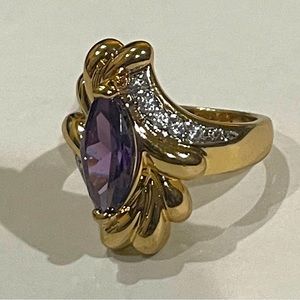 Amethyst and Zircon Ring